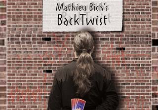 Cover of Mathieu Bich's BackTwist, where  4 blue cards change into 4 red cards