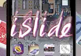 iSlide cover, a selected cards is taken out an iPhone